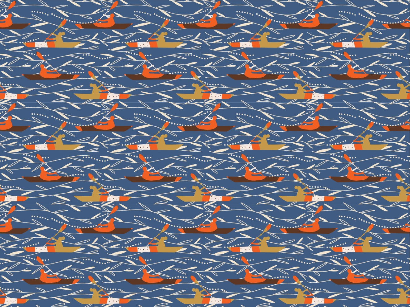 Canoeing At the Lake Sports Blue Wallpaper