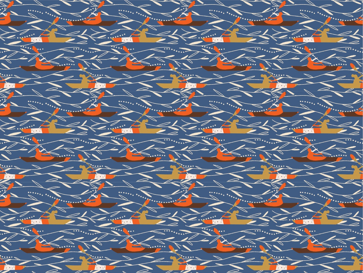 Canoeing At the Lake Sports Blue Wallpaper