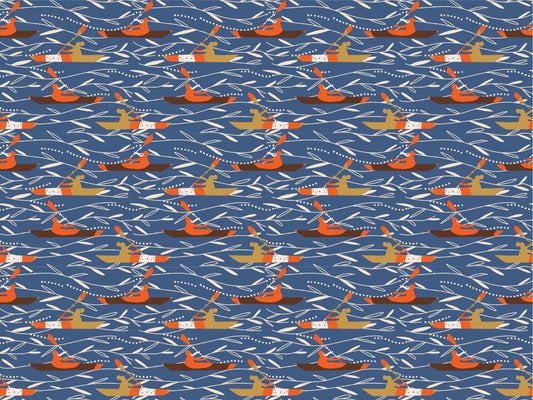 Canoeing At the Lake Sports Blue Wallpaper