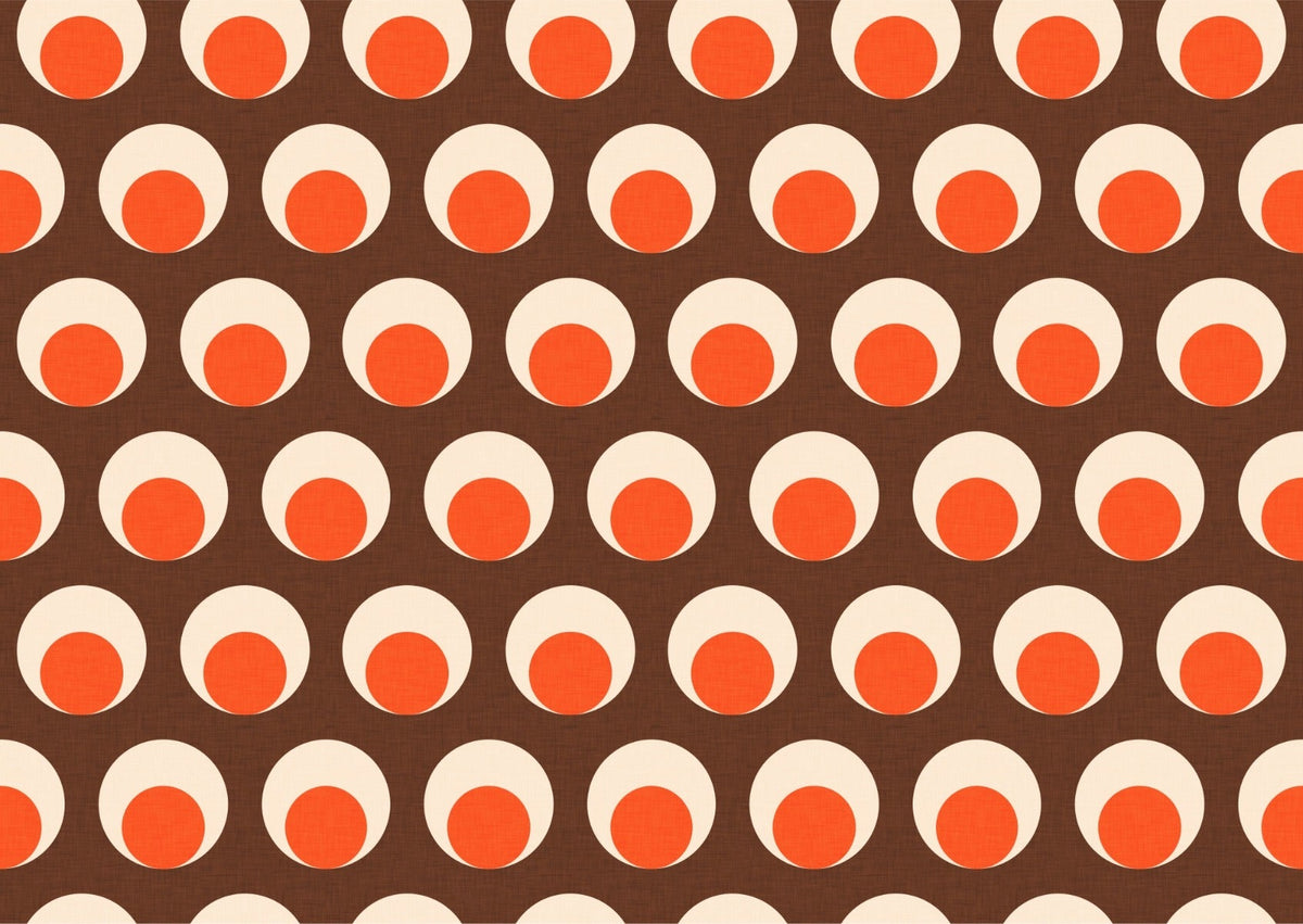 Classic Mid Mod Dot Eye Brown Wallpaper