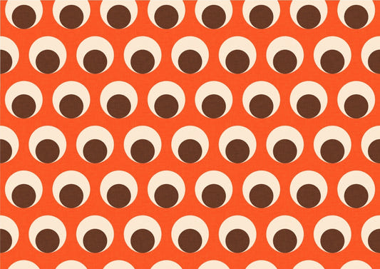 Classic Mid Mod Dot Eye Orange Wallpaper