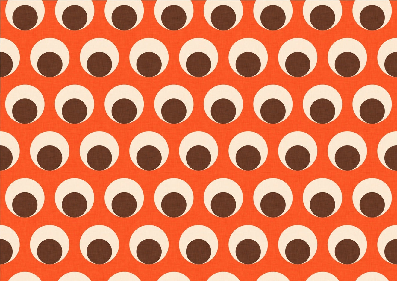 Classic Mid Mod Dot Eye Orange Wallpaper