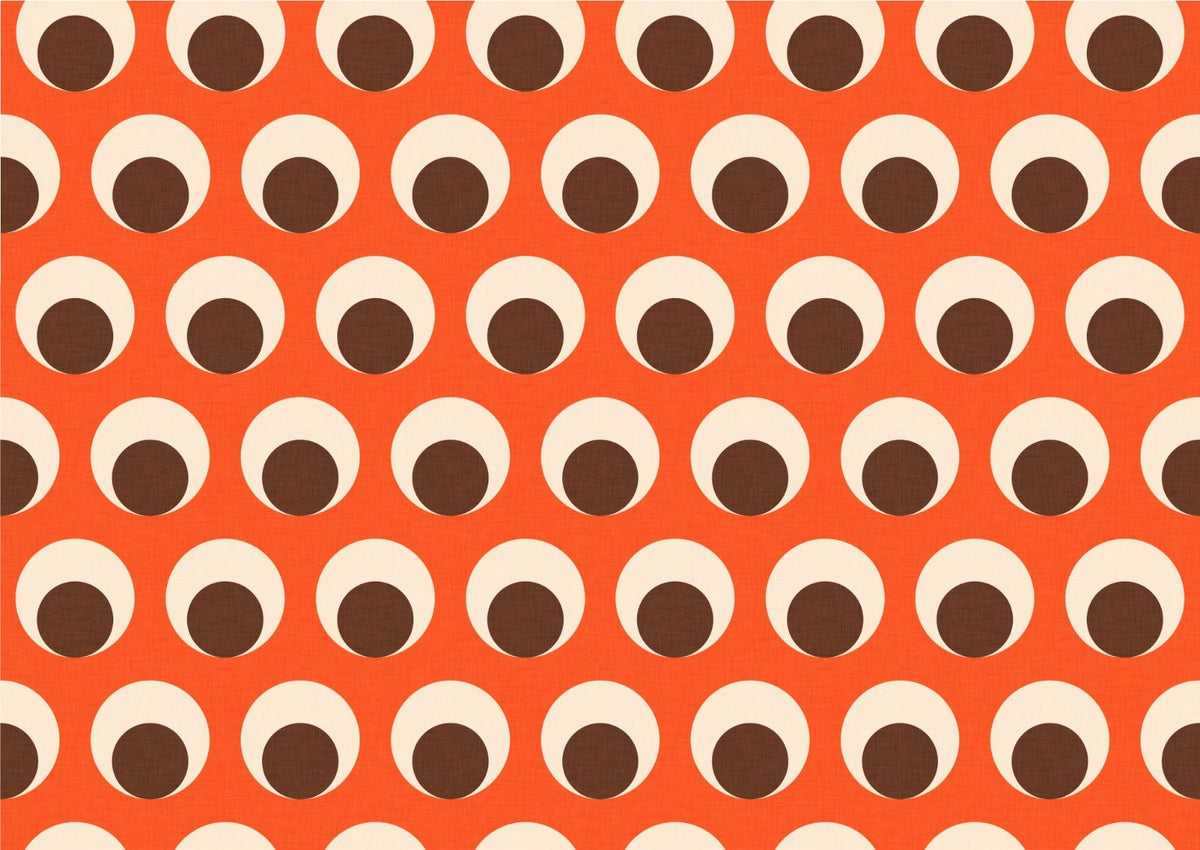 Classic Mid Mod Dot Eye Orange Wallpaper