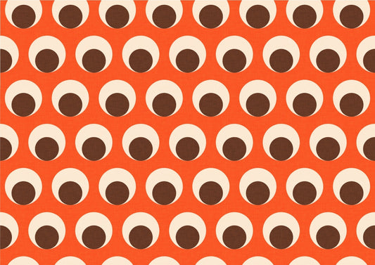 Classic Mid Mod Dot Eye Orange Wallpaper