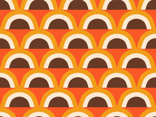Classic Mid Mod Boho Orange Wallpaper