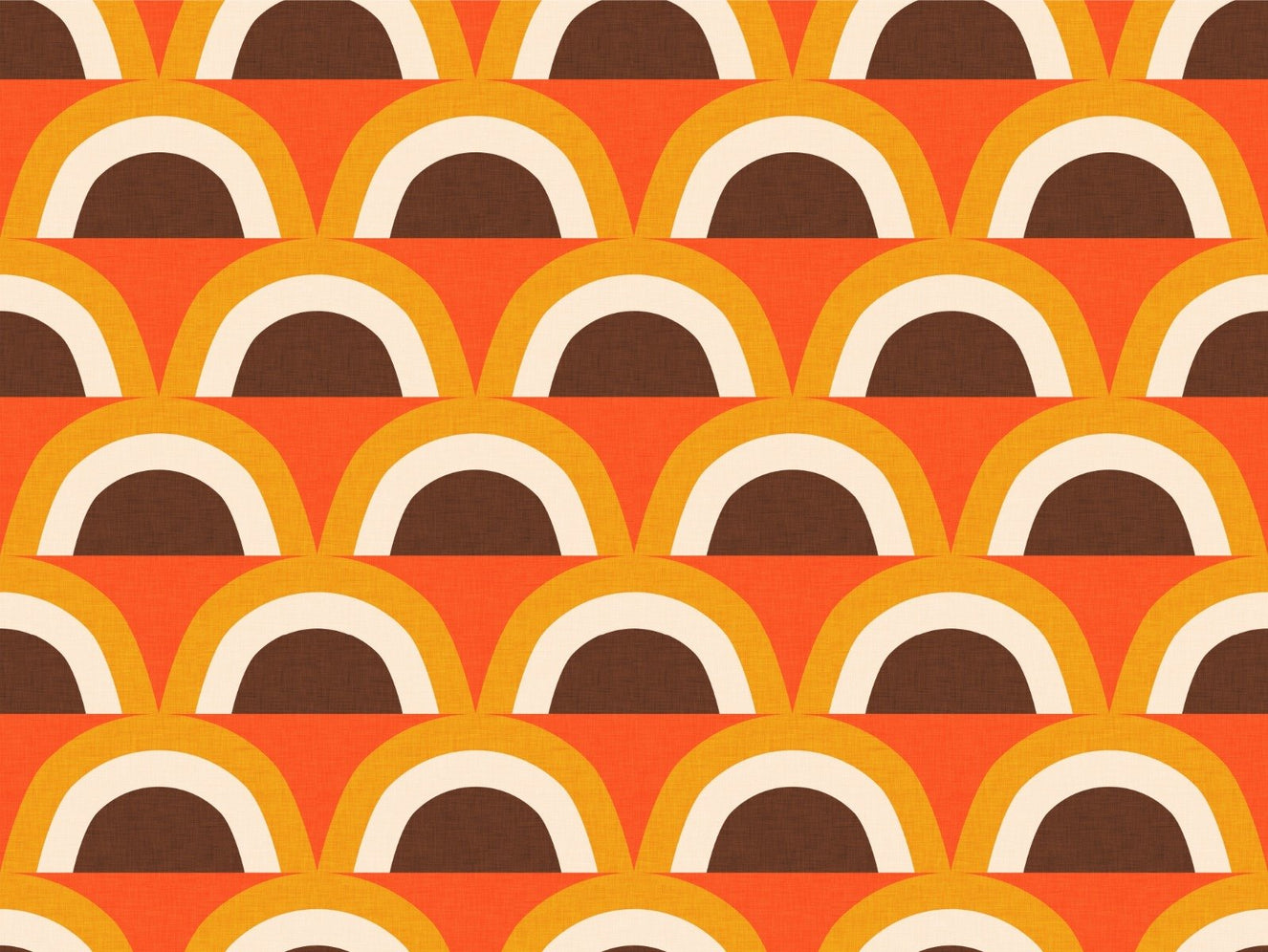 Classic Mid Mod Boho Orange Wallpaper