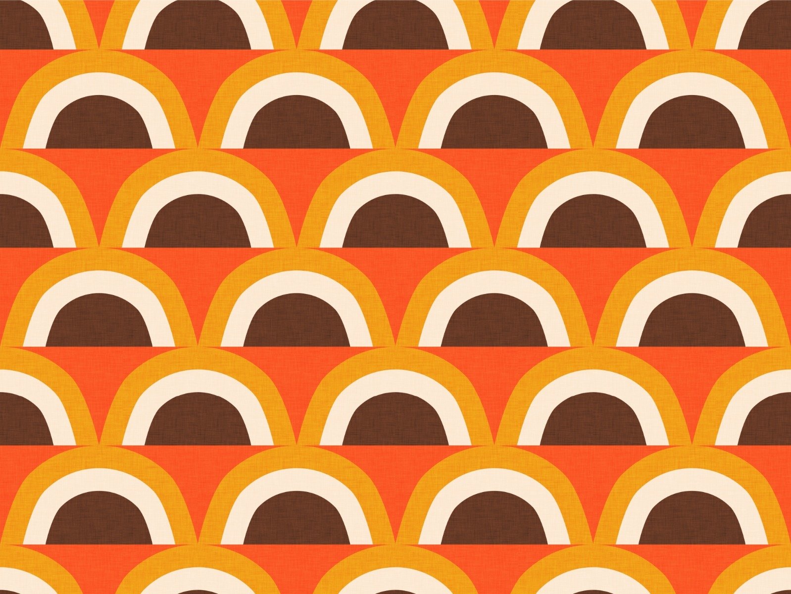 Classic Mid Mod Boho Orange Wallpaper