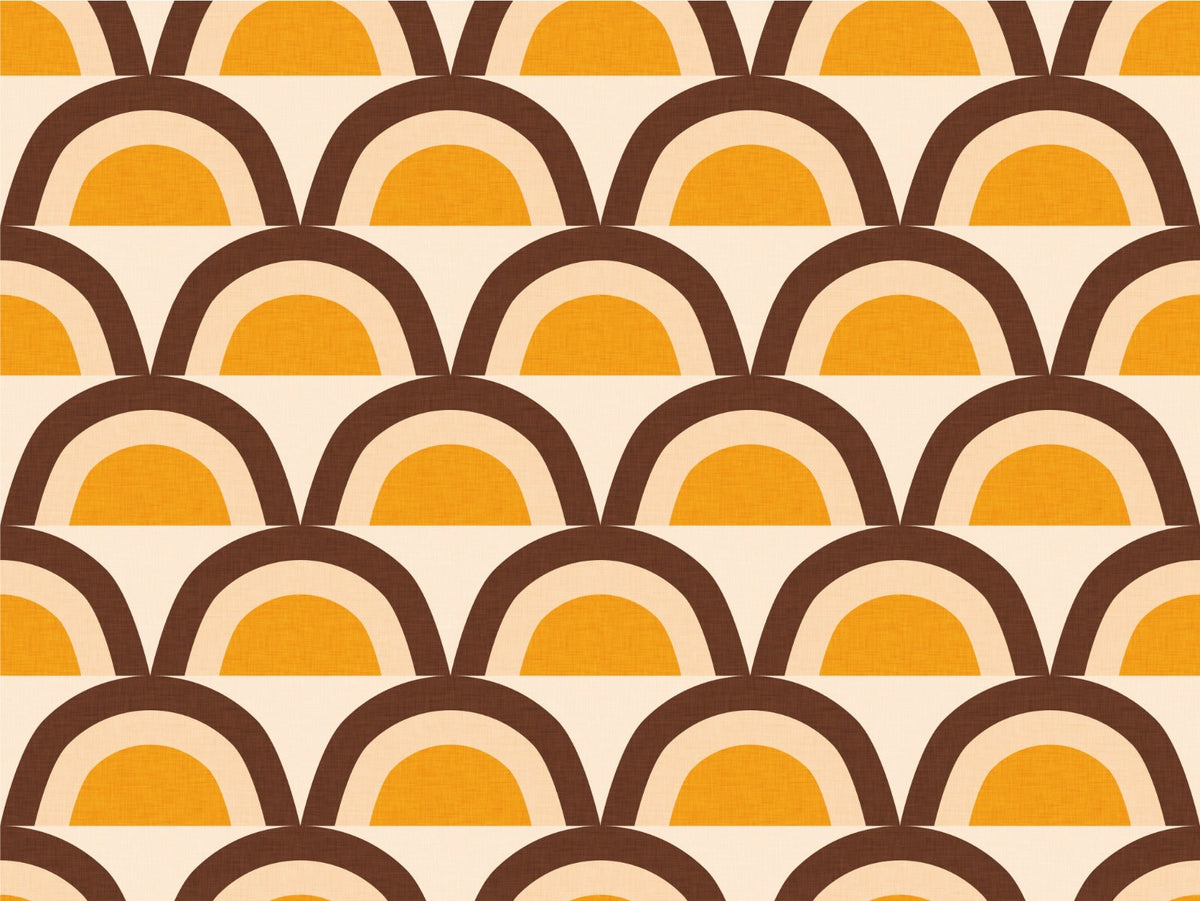 Mid Mod Classic Pearl Beige Wallpaper in your room — zoomed