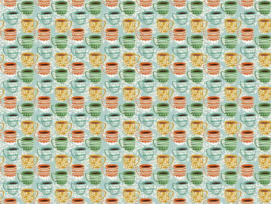 Cute Coffee Mug Blue Color Wallpaper
