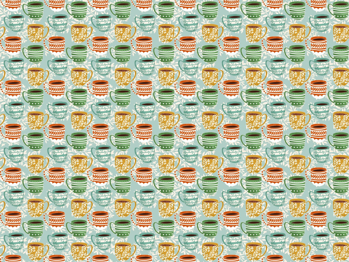Cute Coffee Mug Blue Color Wallpaper