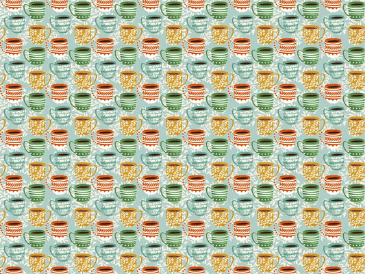 Cute Coffee Mug Blue Color Wallpaper