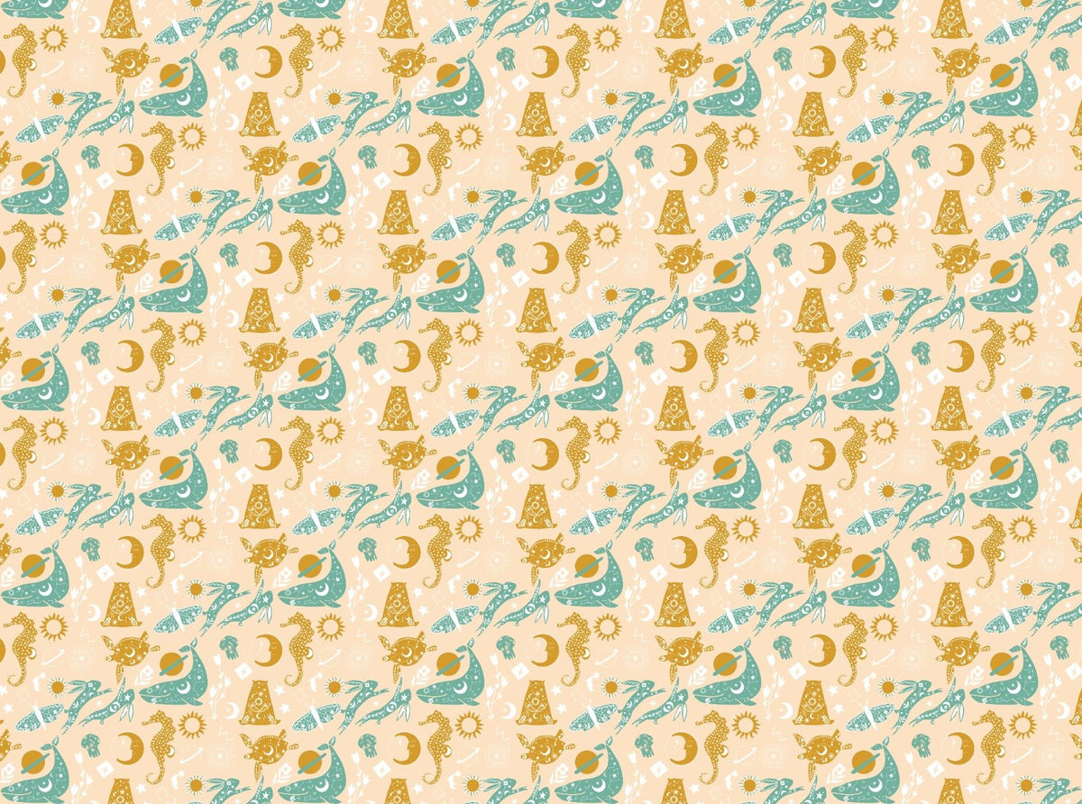 Dream Night Pink Yellow Animals With Flower Wallpaper