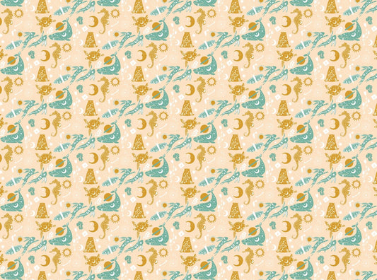 Dream Night Pink Yellow Animals With Flower Wallpaper