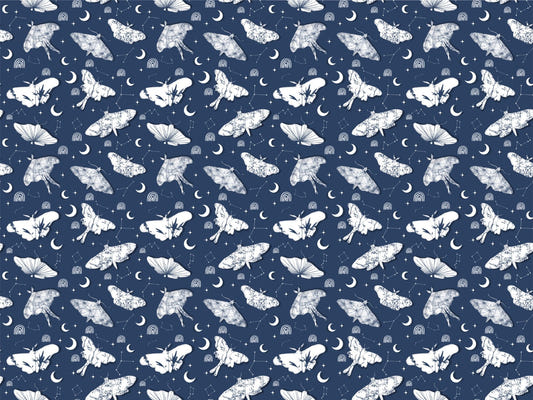 Shibori Floral Butterflies Stars Wallpaper