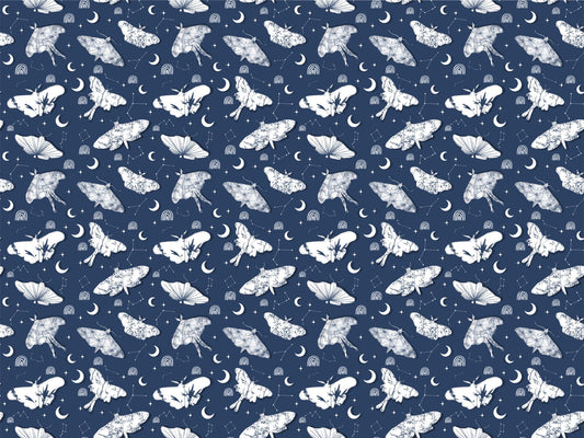 Shibori Floral Butterflies Stars Wallpaper