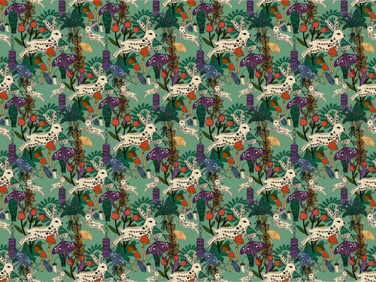 Eclectic Witch Green Forest Wallpaper