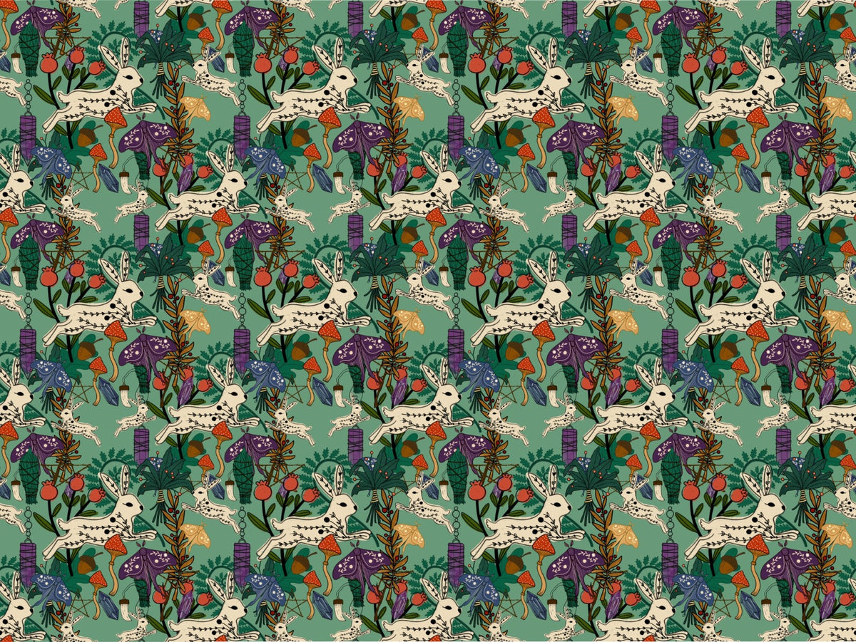 Eclectic Witch Green Forest Wallpaper