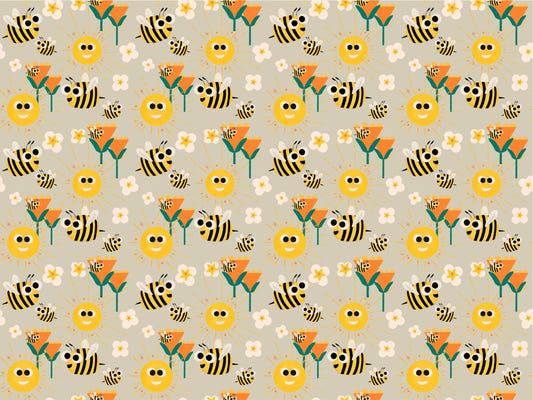 Happy Bees Sunshine Wallpaper Murals