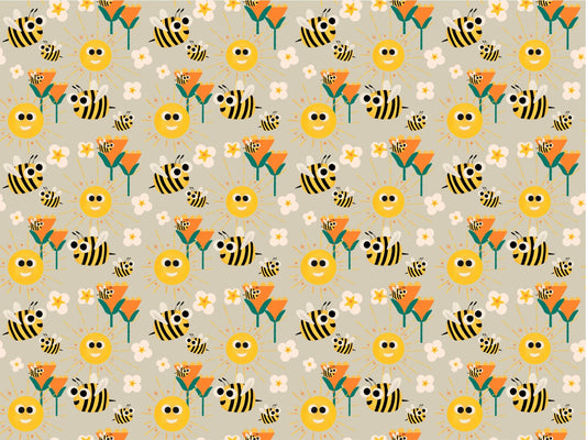 Happy Bees Sunshine Wallpaper Murals