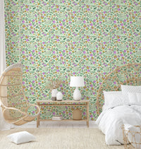 Serene wallpaper design featuring swans and flowers, GD914