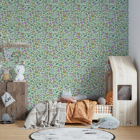 Elegant swan wallpaper with blooming florals, GD914
