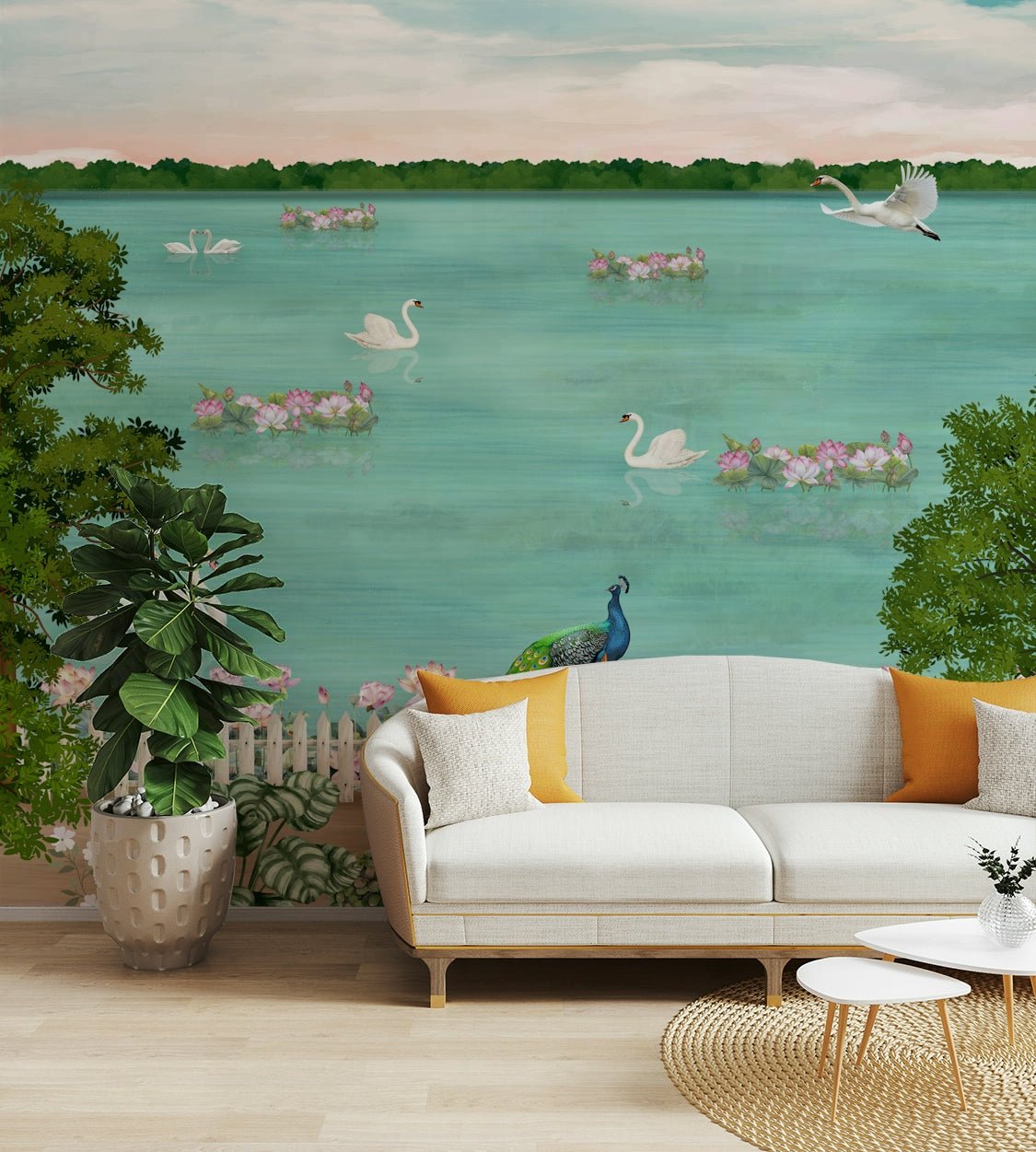 The style is artistic and painterly, like an oil painting.
