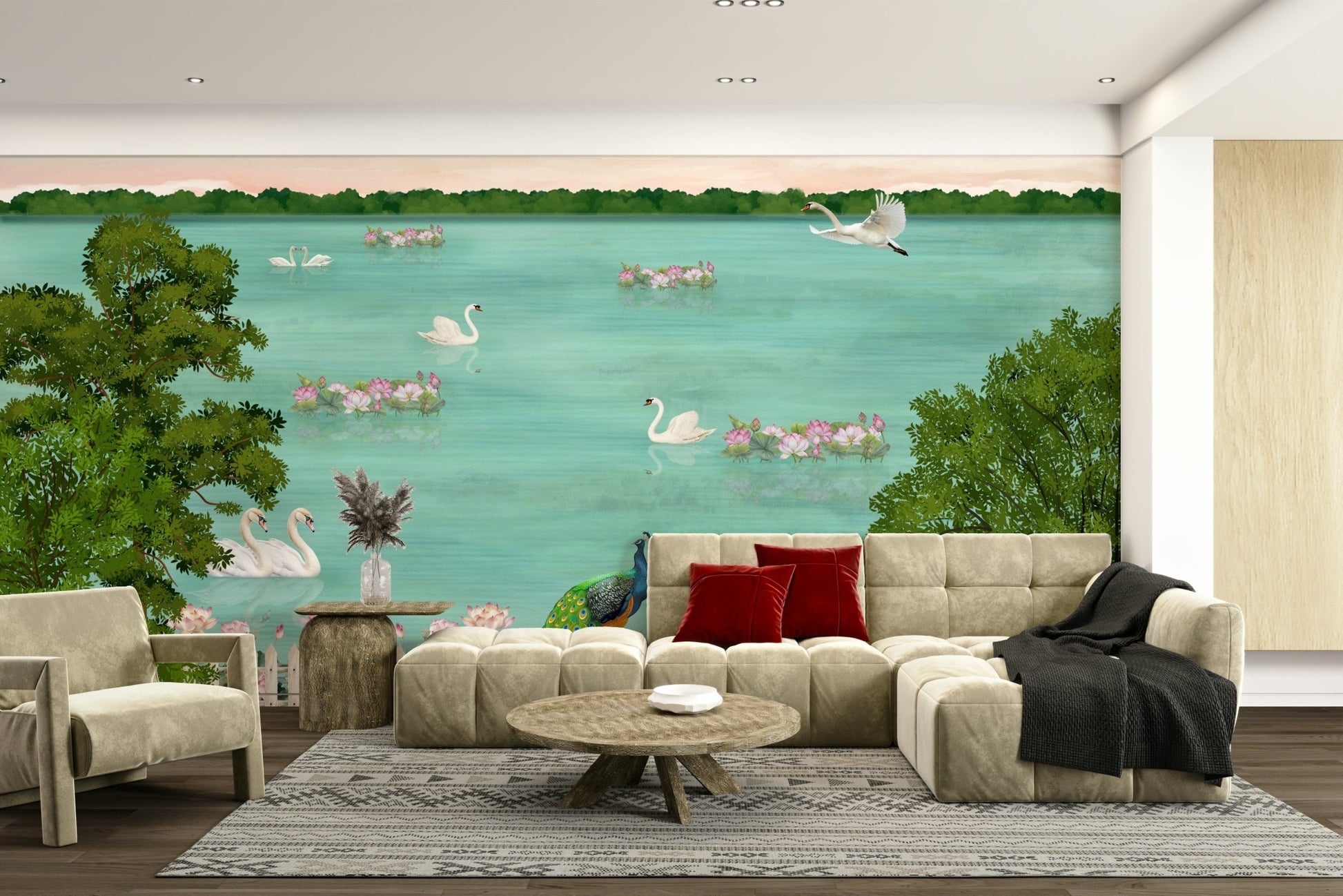 The composition is balanced and peaceful.
