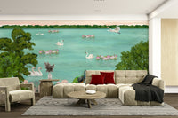 The composition is balanced and peaceful.
