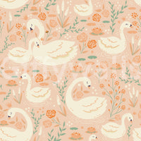 Soft vintage aesthetic in Swan Lake Floral Dreams print.