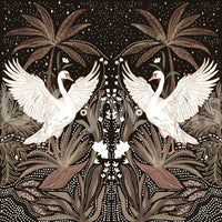 Peel and stick Swan Nightfall Serenity mural, botanical detail, fabulous room accent.