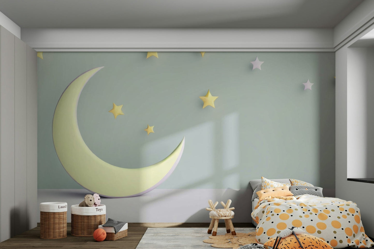 Calm Sweet Dreams mural design for kids' bedrooms

