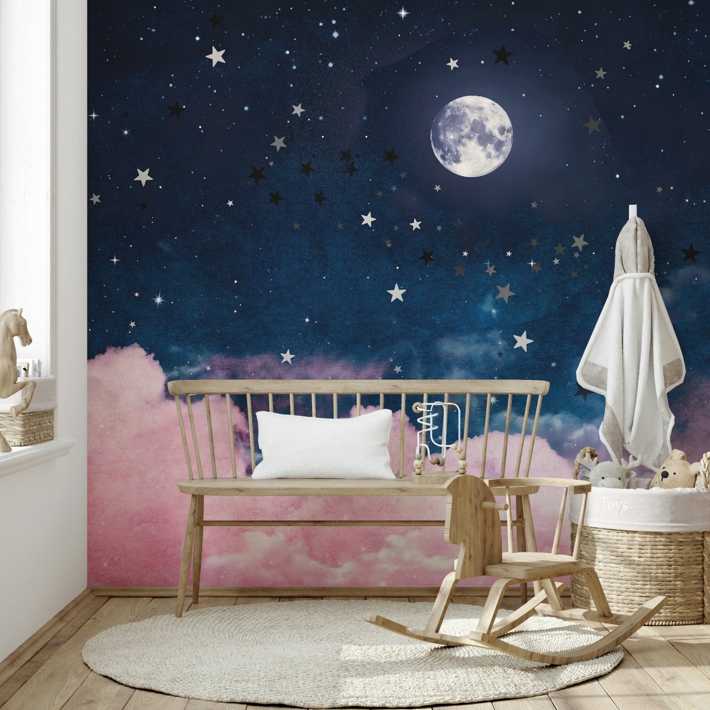 Sweet Moon Night Wall Mural for Dreamy Decor

