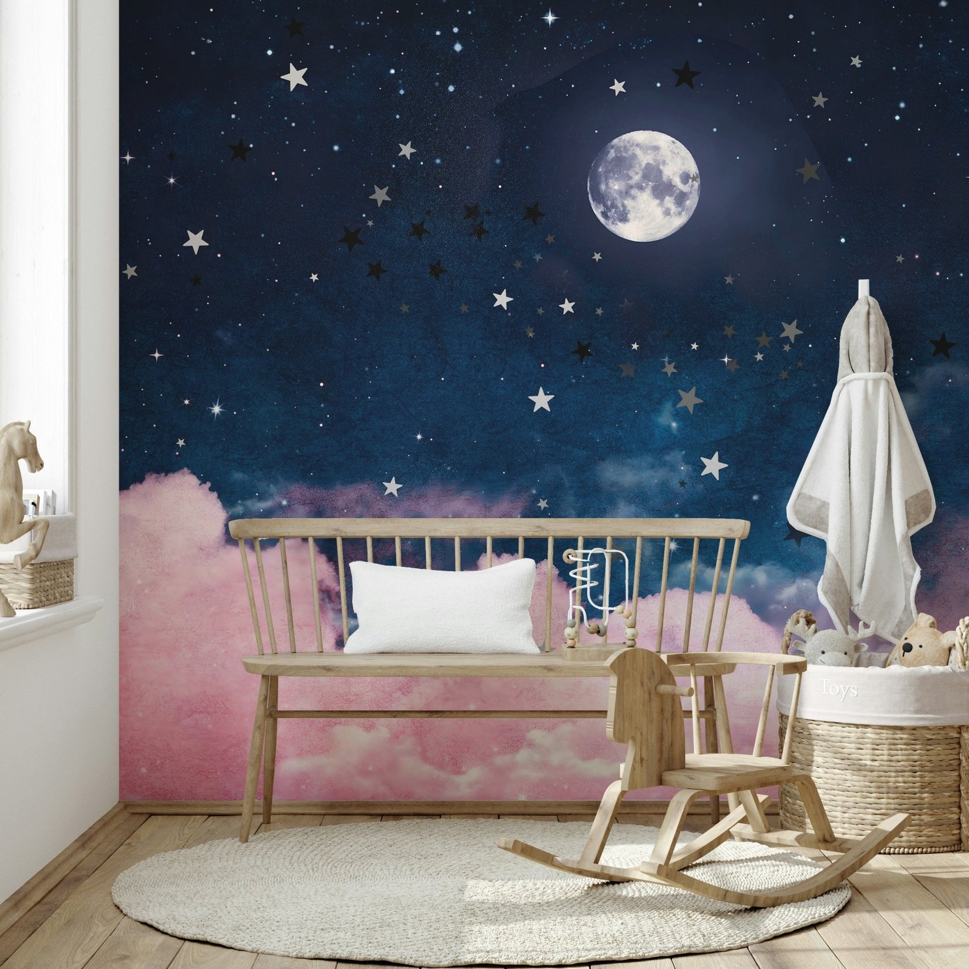 Sweet Moon Night Wall Mural for Dreamy Decor

