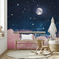 Sweet Moon Night Wall Mural for Dreamy Decor

