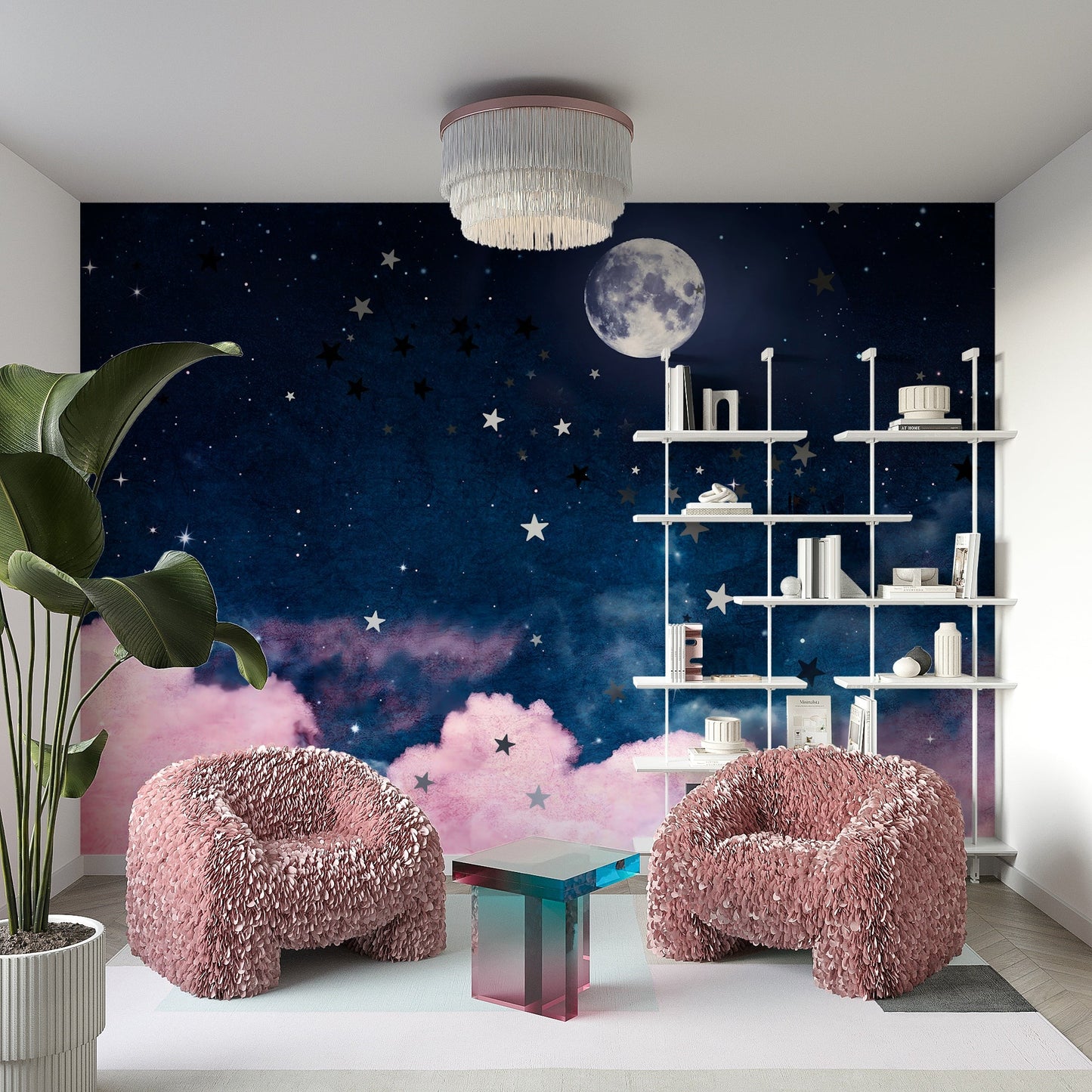 Sweet moon mural perfect for dreamy interiors

