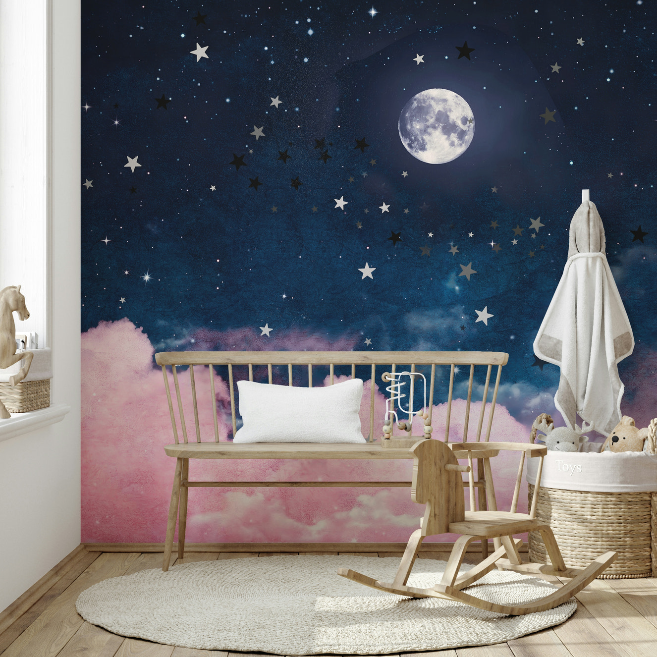 Sweet Moon Night Wall Mural for Dreamy Decor

