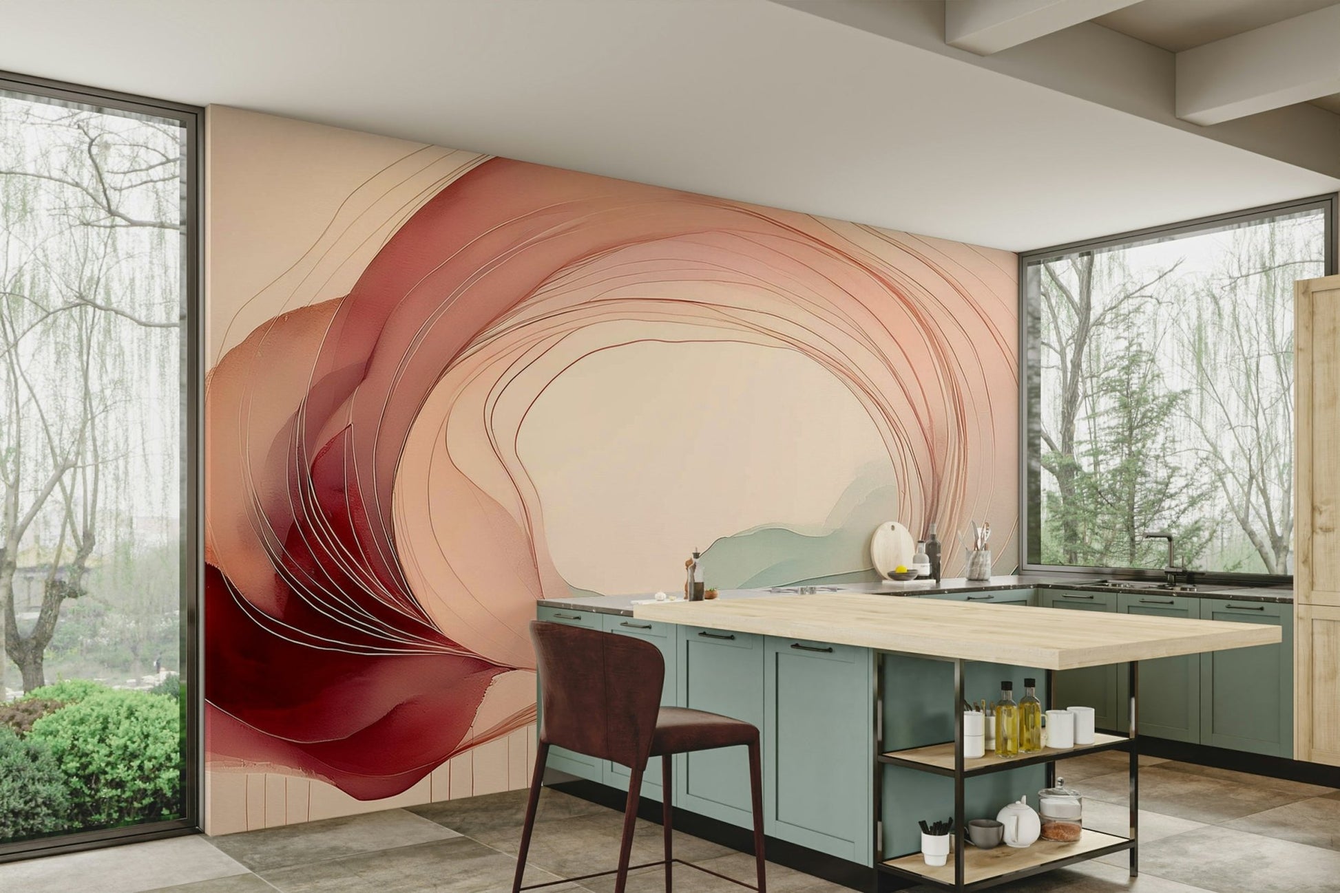 Sweet Sleep Portal Mural with Pastel Colors

