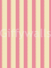 Sweet Stripes Wallpaper with vertical pink and beige bands in clean repeat pattern finish
