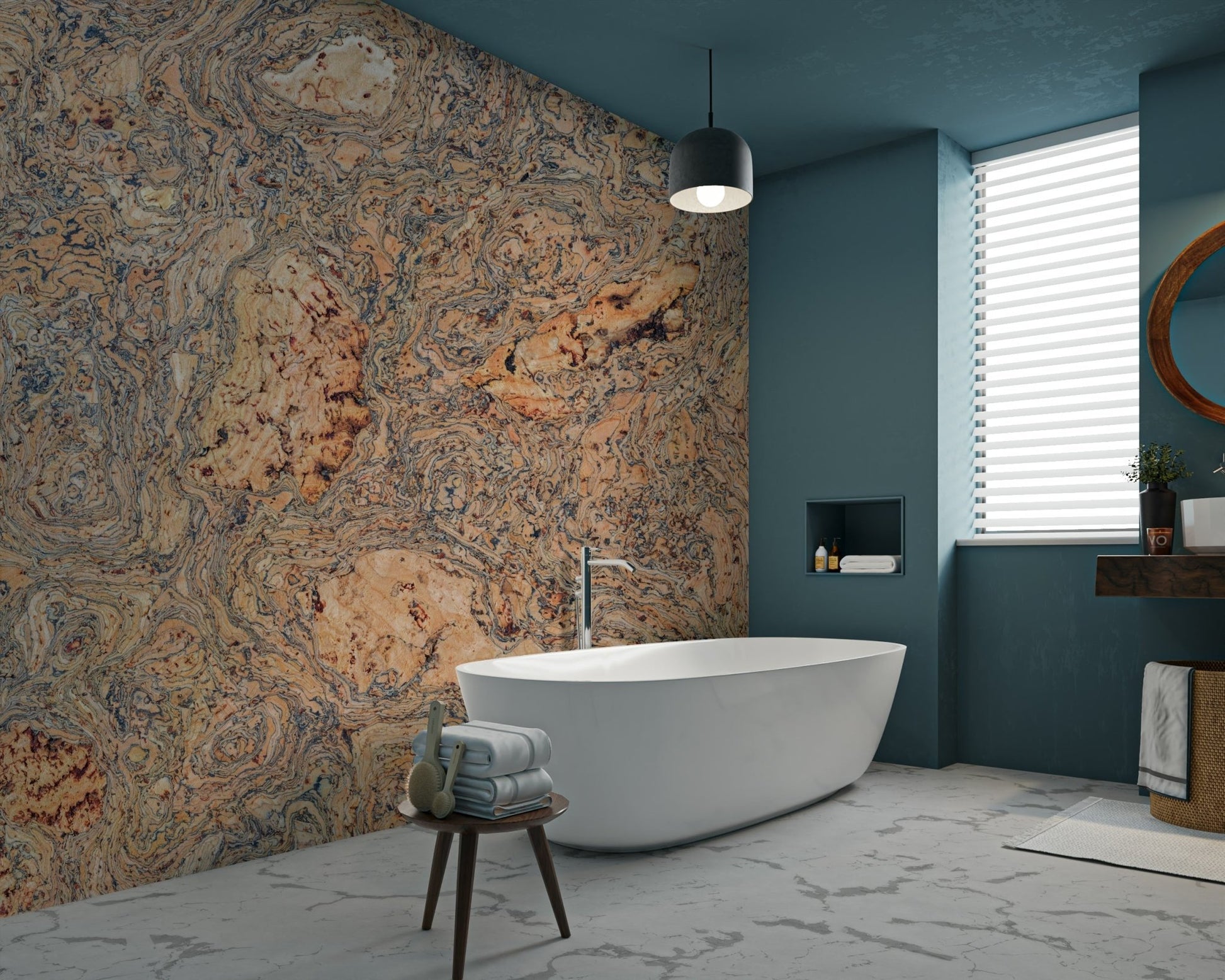 A graceful organic texture wall mural in warm tones.

