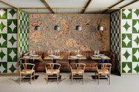 An artistic abstract nature mural for home decor.

