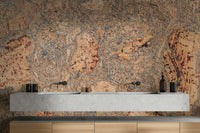 A beautiful textured bark wall mural for a living room.

