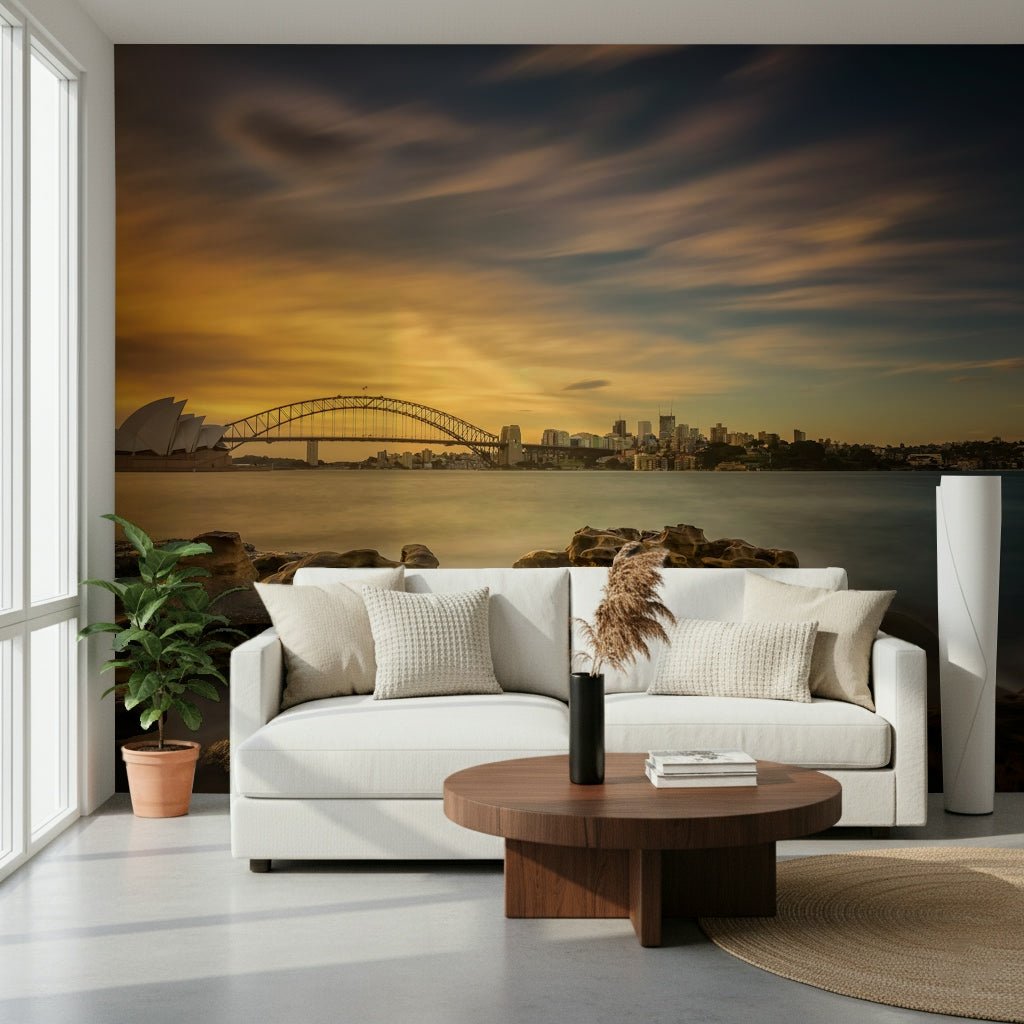A contemplative gentle design wallpaper mural for a feature wall.