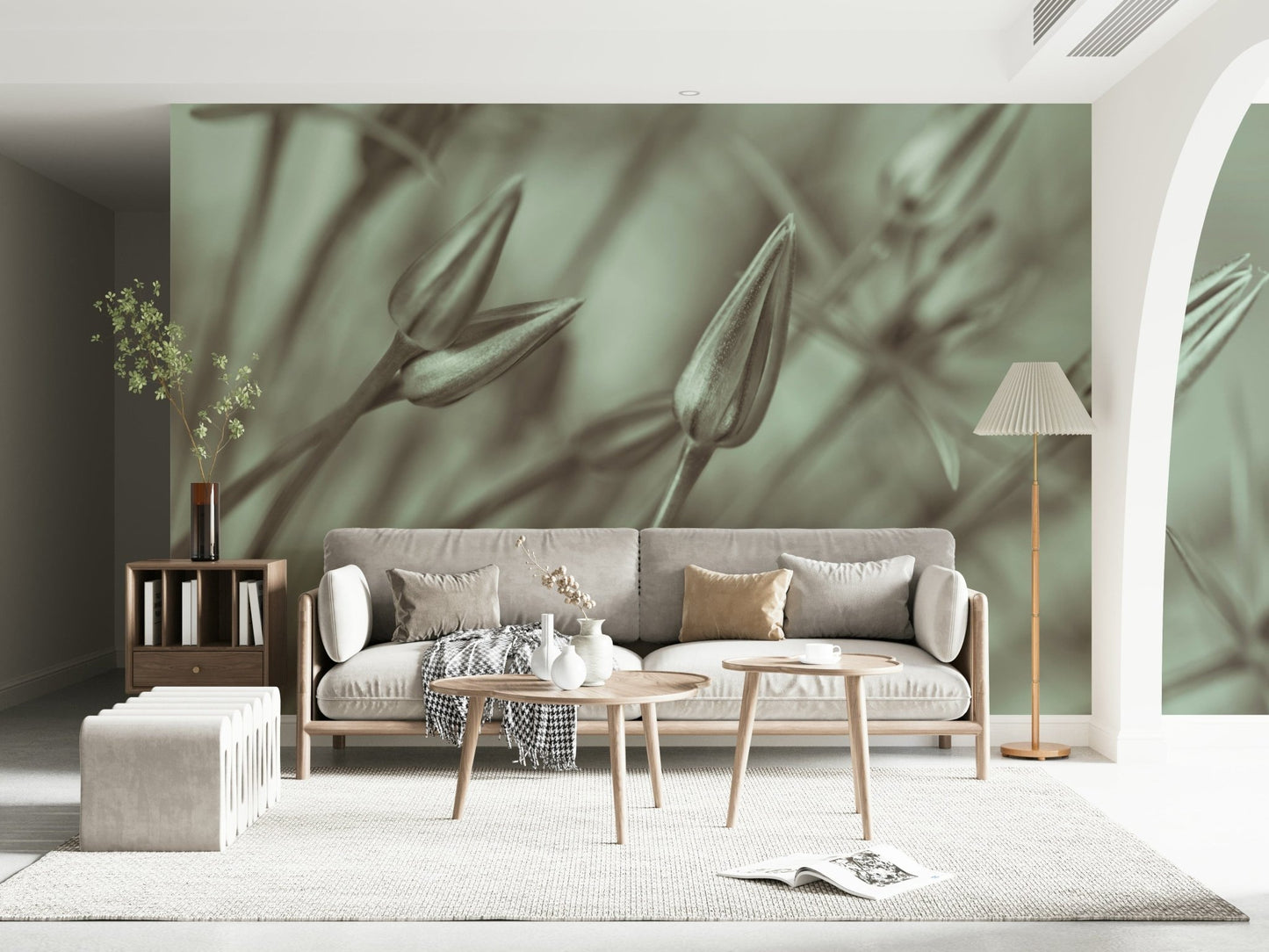 Wall decor Symphony of Alliums, slender floral elements.