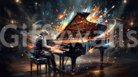 Symphony of Light wall mural featuring musical energy effects, GD9422