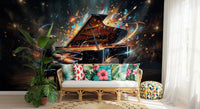 Music art wall mural with Symphony of Light piano visuals, GD9422