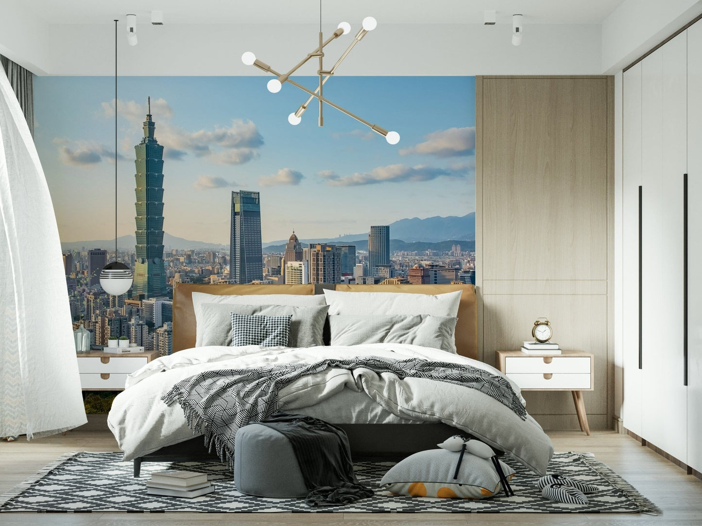 Taipei Skyline Serenity Wall Mural