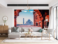 Iconic domed building wallpaper mural for a peaceful prayer room.