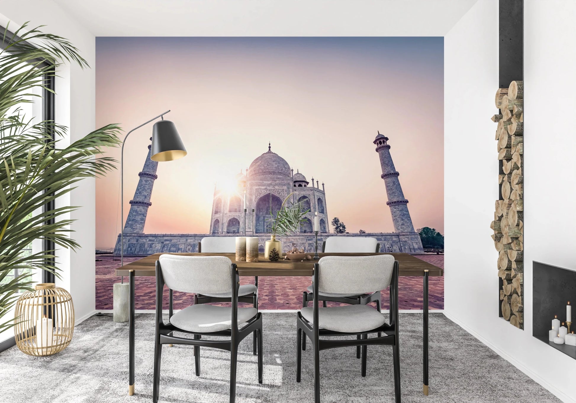 Grand Taj Mahal wallpaper for home entrance wall styling