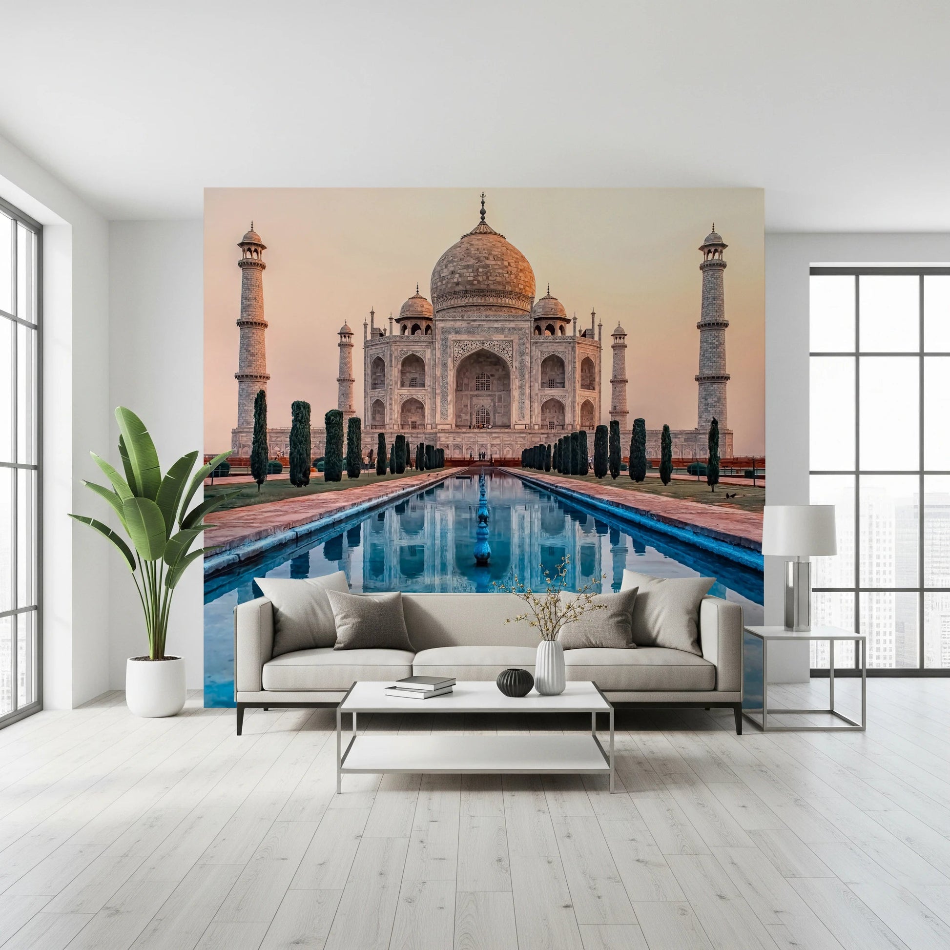 Scenic Indian landmark wallpaper for elegant bedroom decor