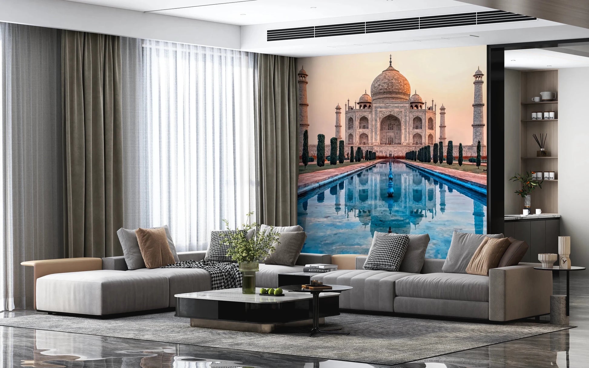 Grand heritage wallpaper for home entrance wall styling